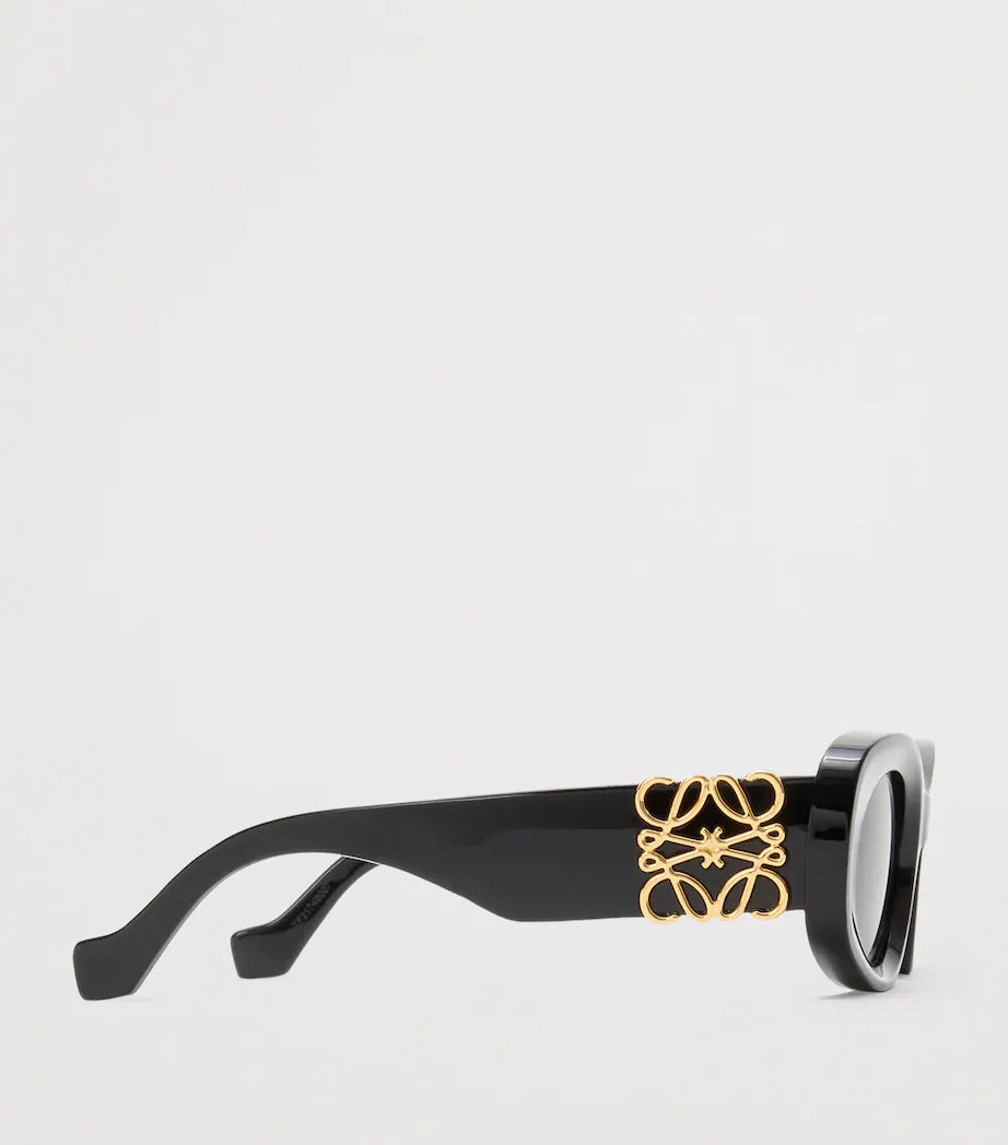 LOEWE
Black Bevelled Oval Sunglasses