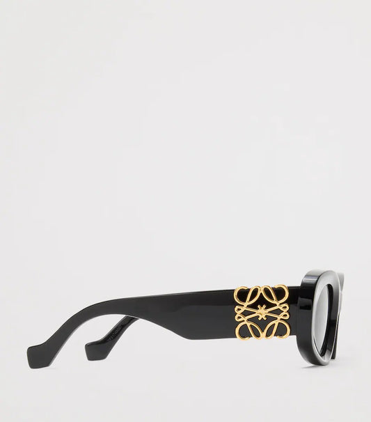 LOEWE
Black Bevelled Oval Sunglasses