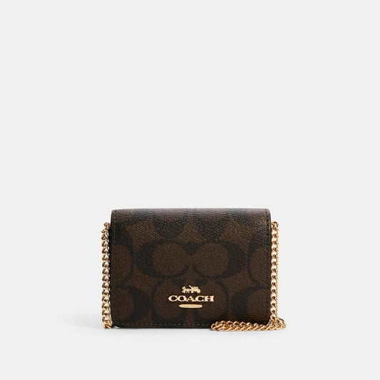 Coach Wallet on chain in signature canvas