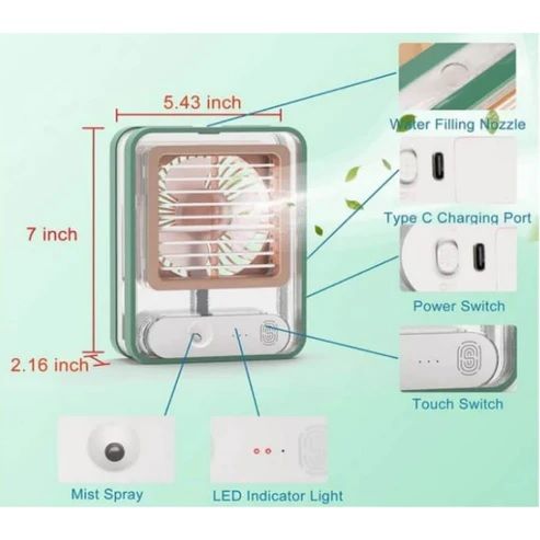 Rechargeable Mist desk Fan