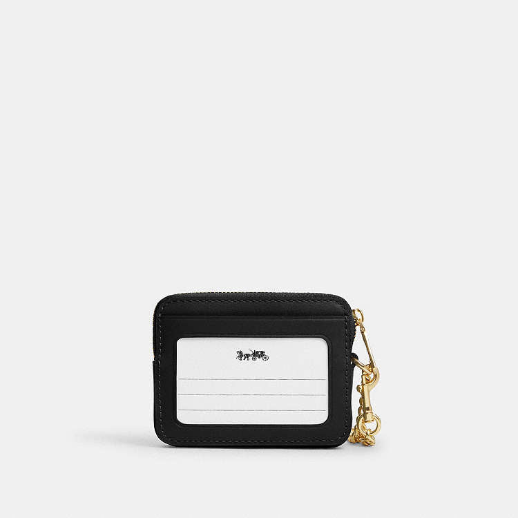 Zip Card Case With Quilting black