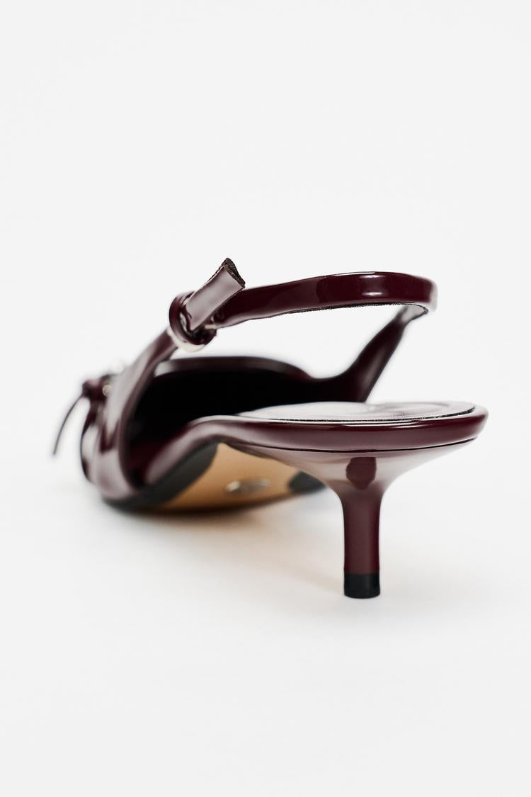 ZARA BURGUNDY SLINGBACK BUCKLE SHOES