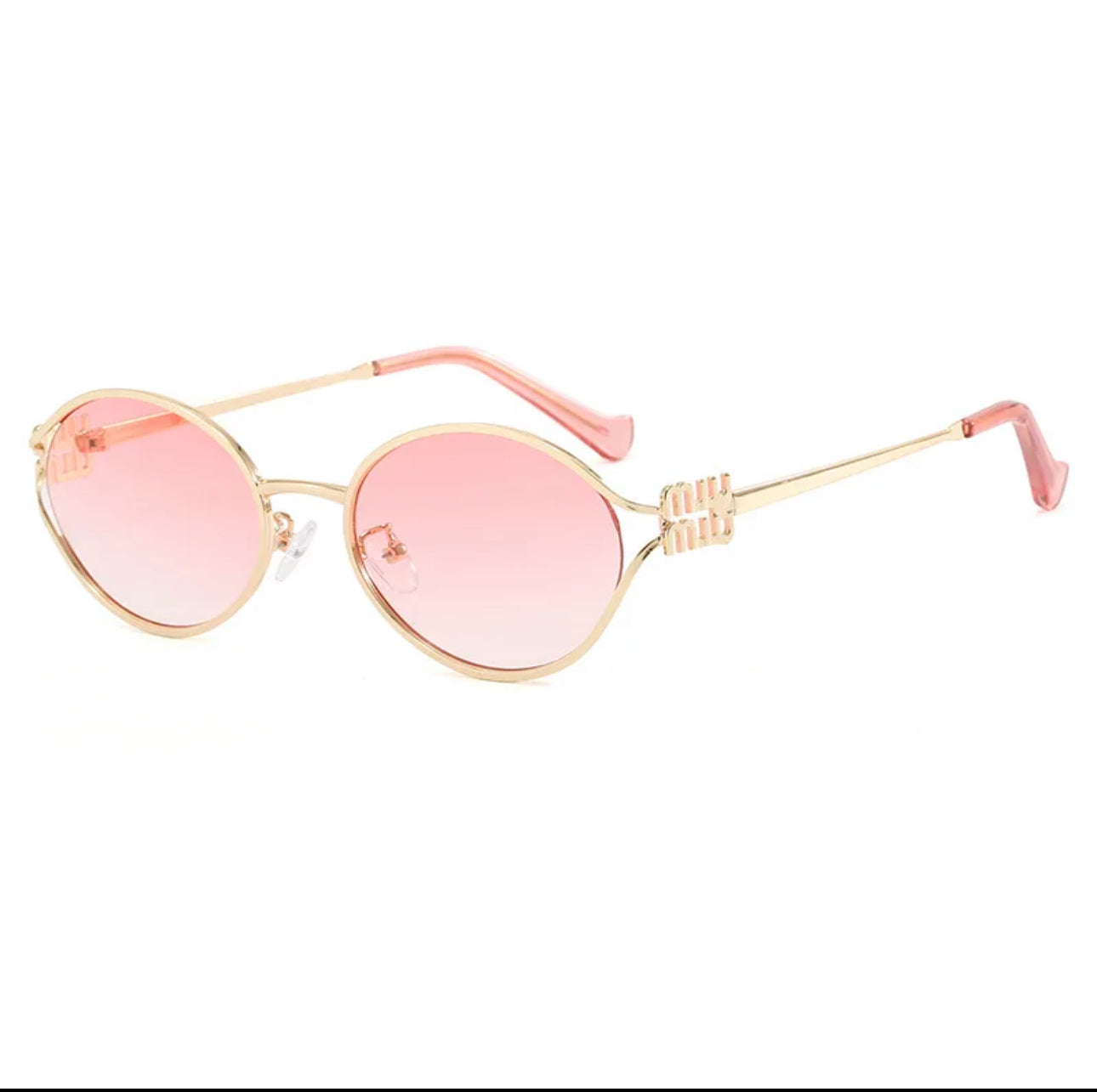 Retro Metal frame sunglasses pink