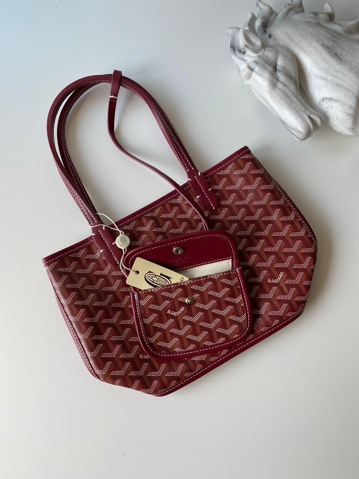 Goyard mini tote red