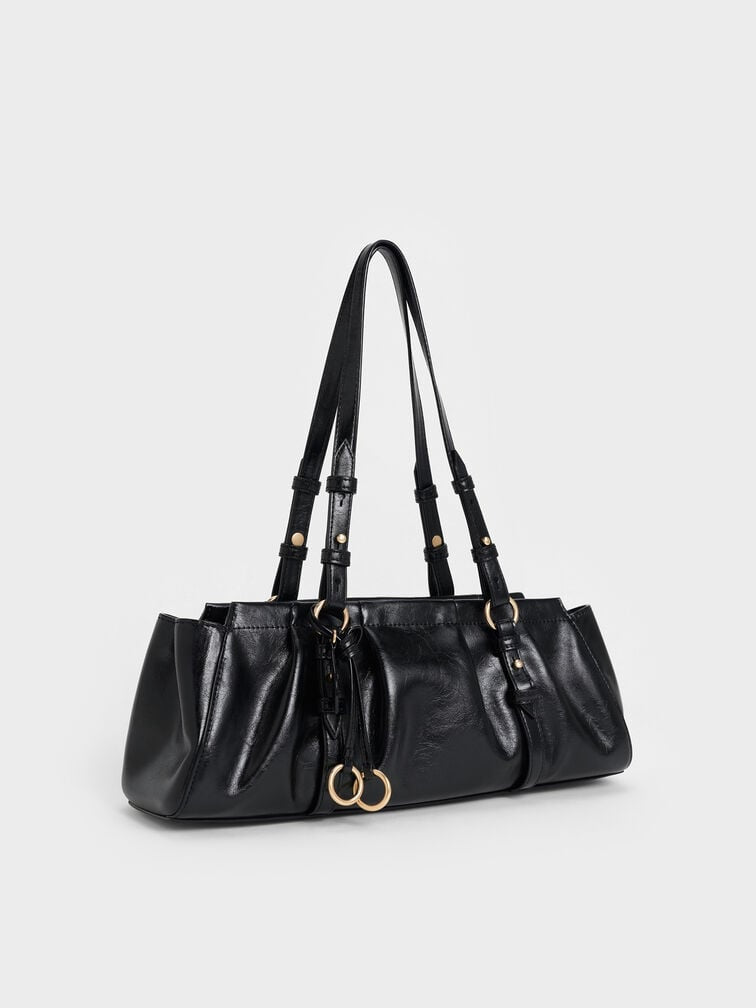 Britton Elongated Shoulder Bag - Black