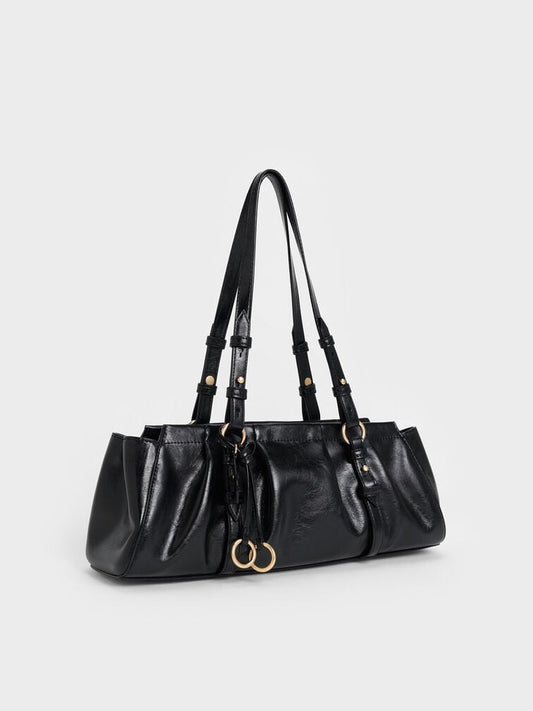 Britton Elongated Shoulder Bag - Black
