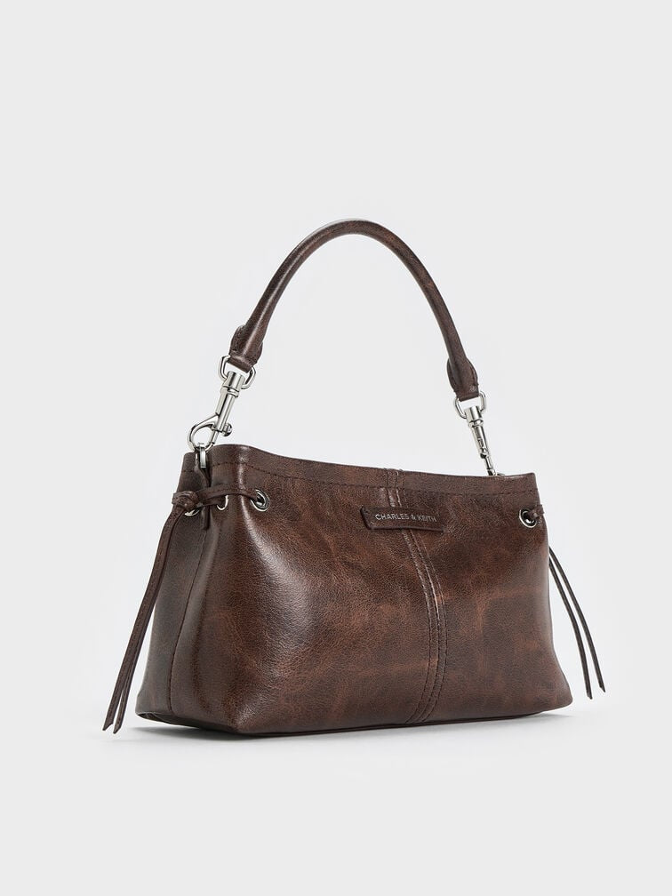 Noane Top Handle Bag - Distressed Coffee