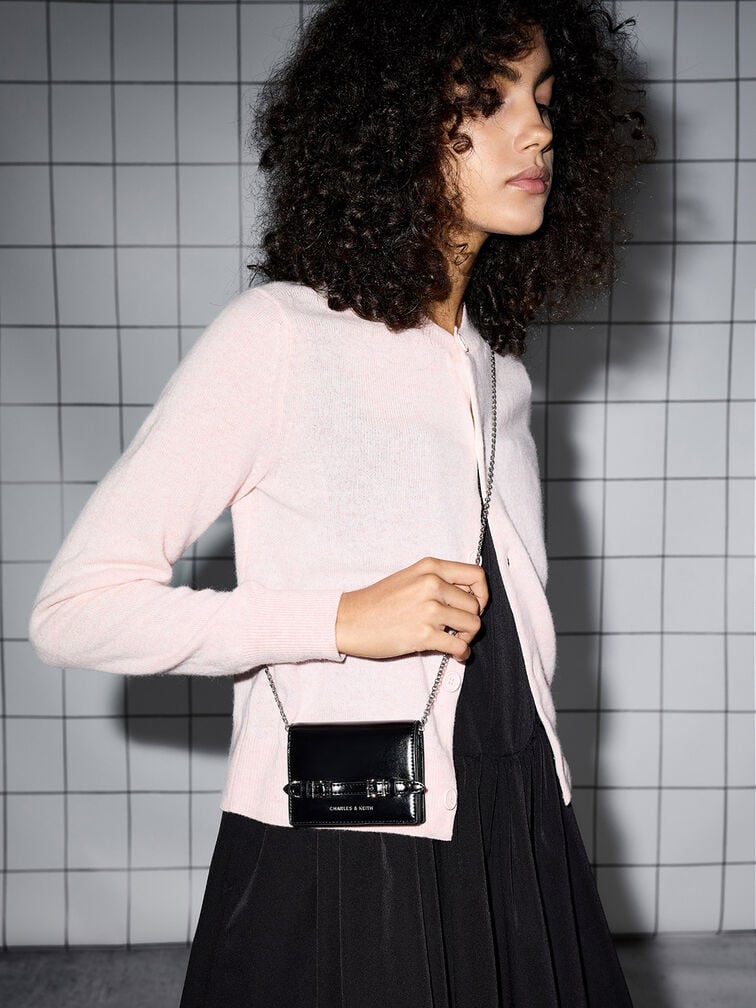 Sloane Chain-Handle Wallet - Noir