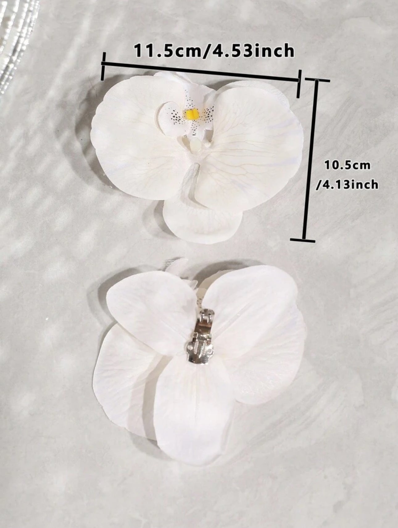 White orchid shoe attachment