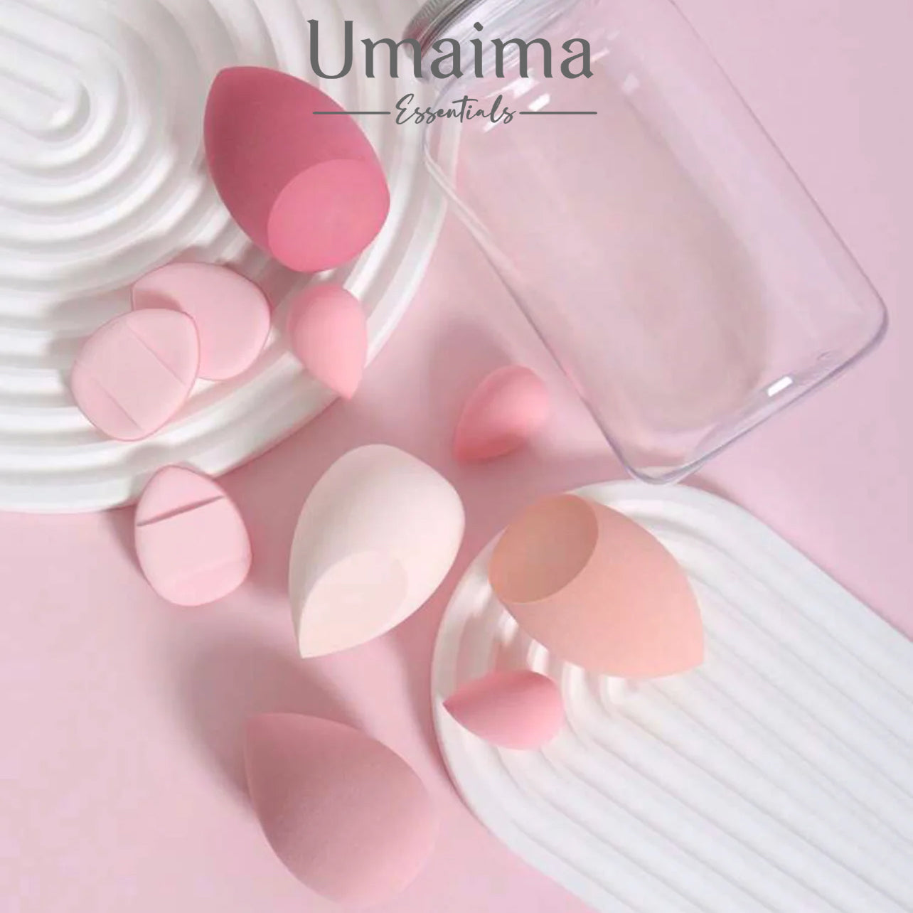 10 piece Makeup sponges – pink petal