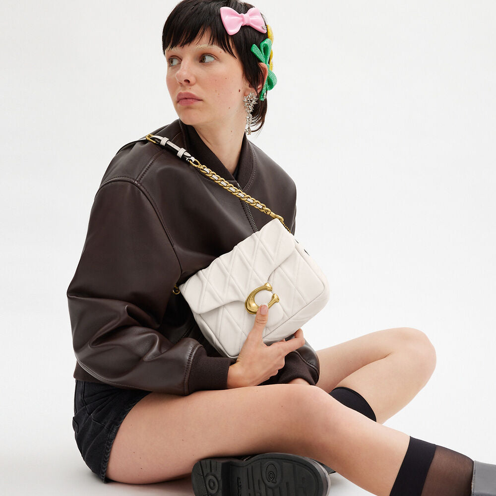 Times Square Tabby 20 Shoulder Bag With Quilting ( chalk)