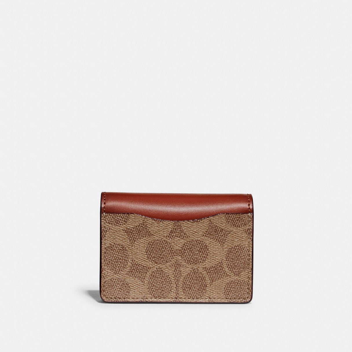 Coach Half Flap Card Case In Signature Canvas