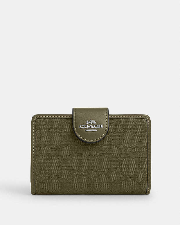 COACH® | Medium Corner Zip Wallet In Signature Jacquard