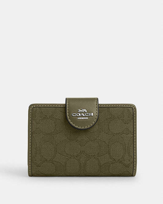 COACH® | Medium Corner Zip Wallet In Signature Jacquard