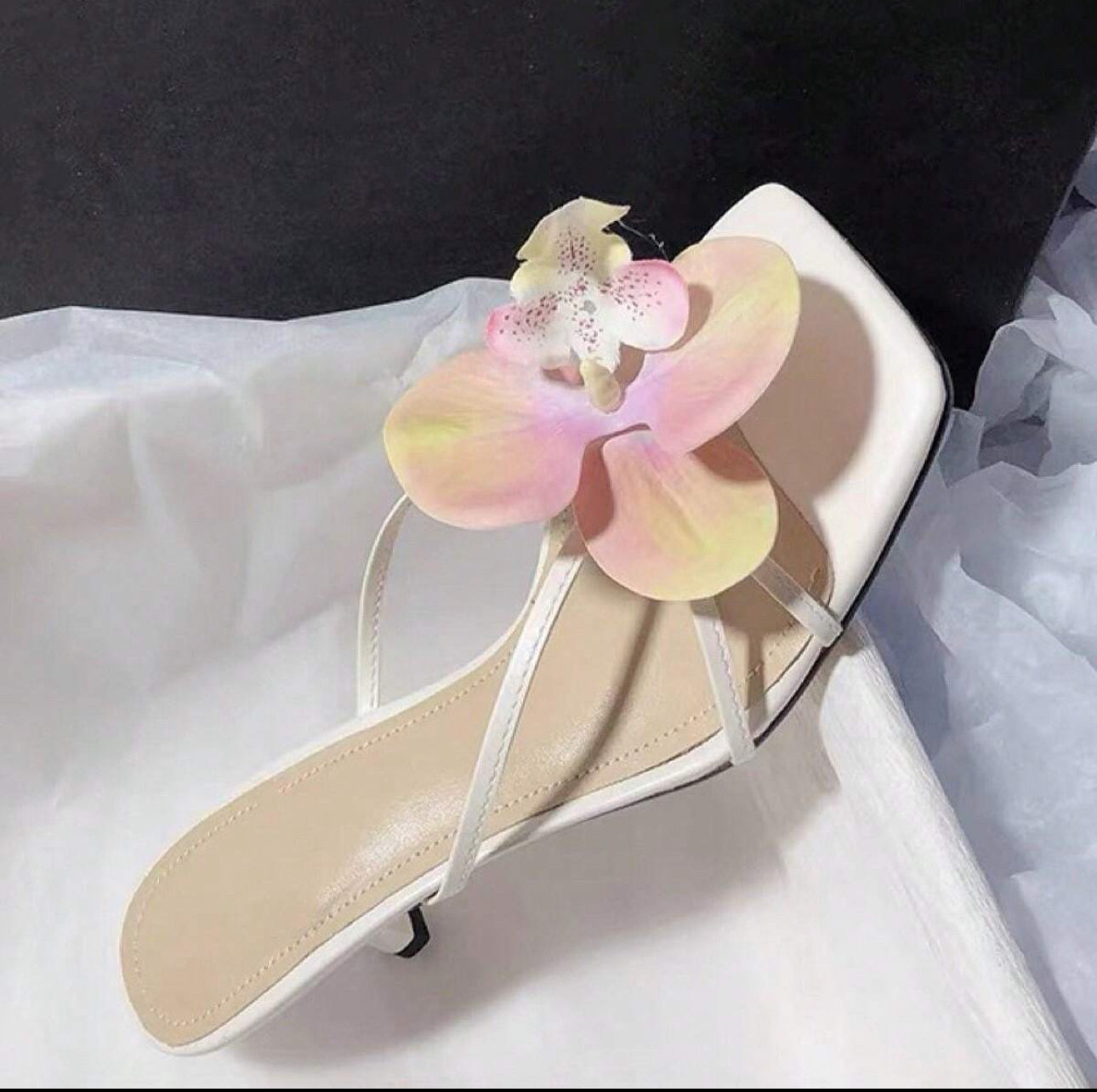 Cotton candy orchid shoe accessory