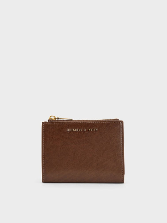 Charles & Keith Harmonies Top Zip Small Wallet - Chocolate