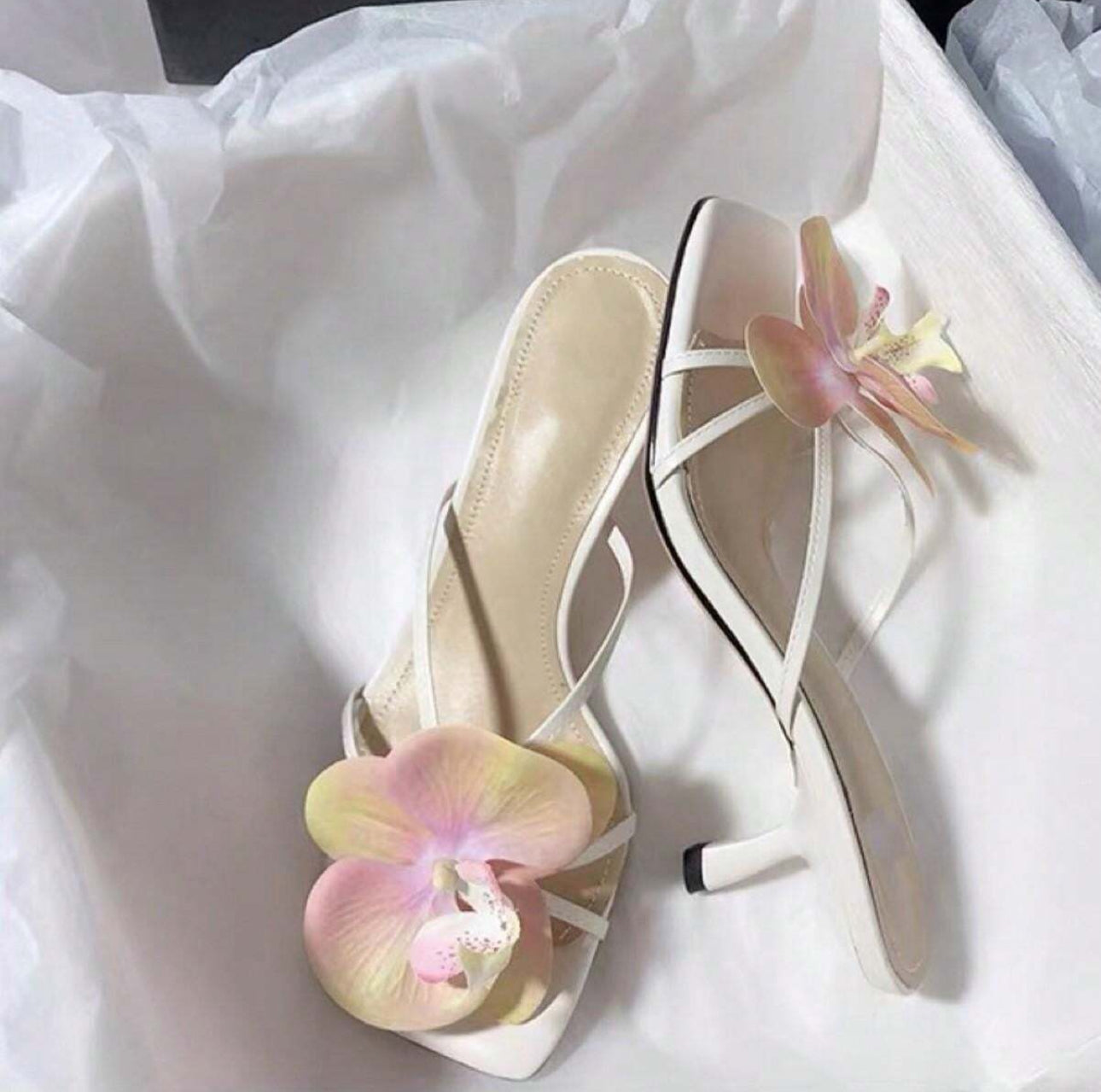 Cotton candy orchid shoe accessory