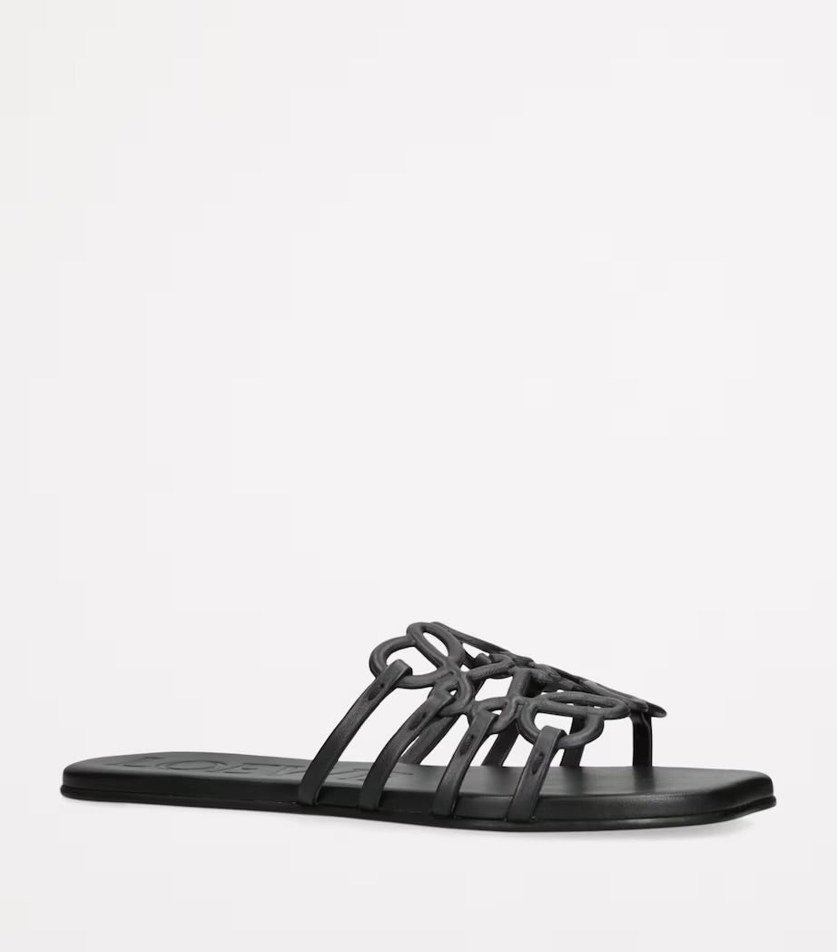 LOEWE
Black Leather Petal Anagram Slides