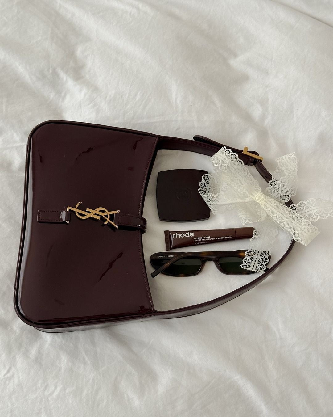 Ysl mini IN PATENT LEATHER
DARK RED WINE