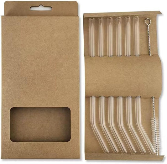 Reusable Glass straws ( pack of 6 )