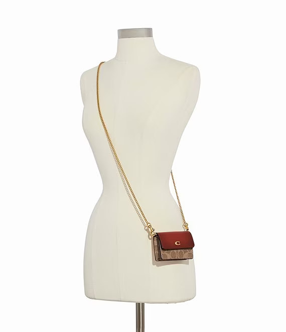 Coach Half Flap Card Case In Signature Canvas