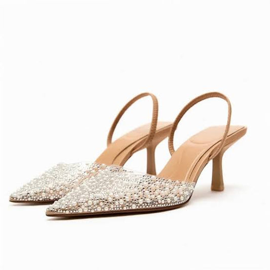 ZARA sling back Pearl Pumps