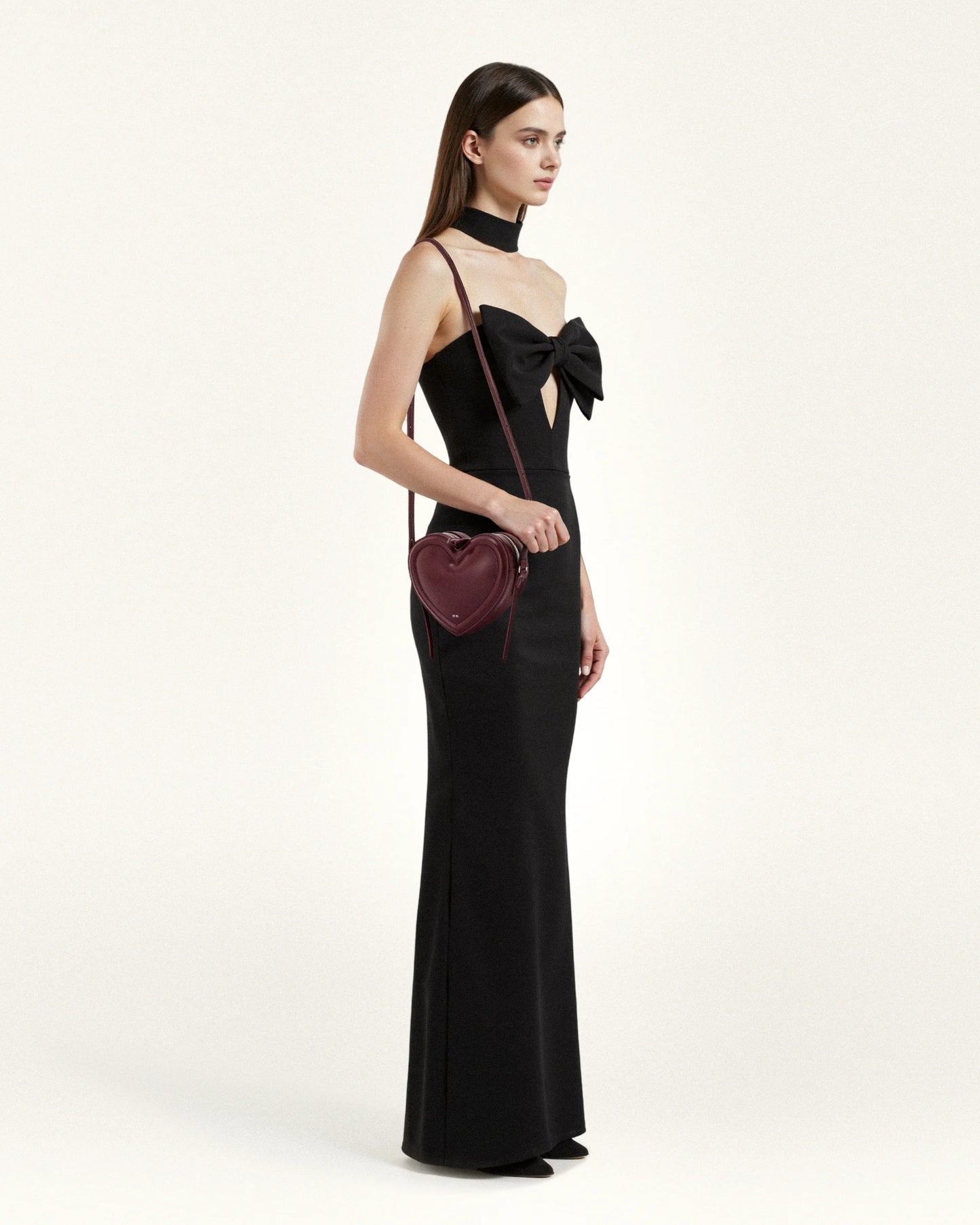 Arlene Heart Shaped Bag - Burgundy