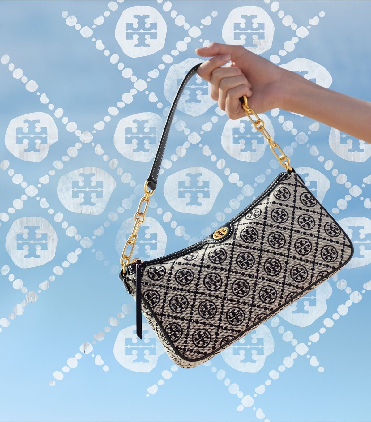 Tory Burch T monogram studio bag.