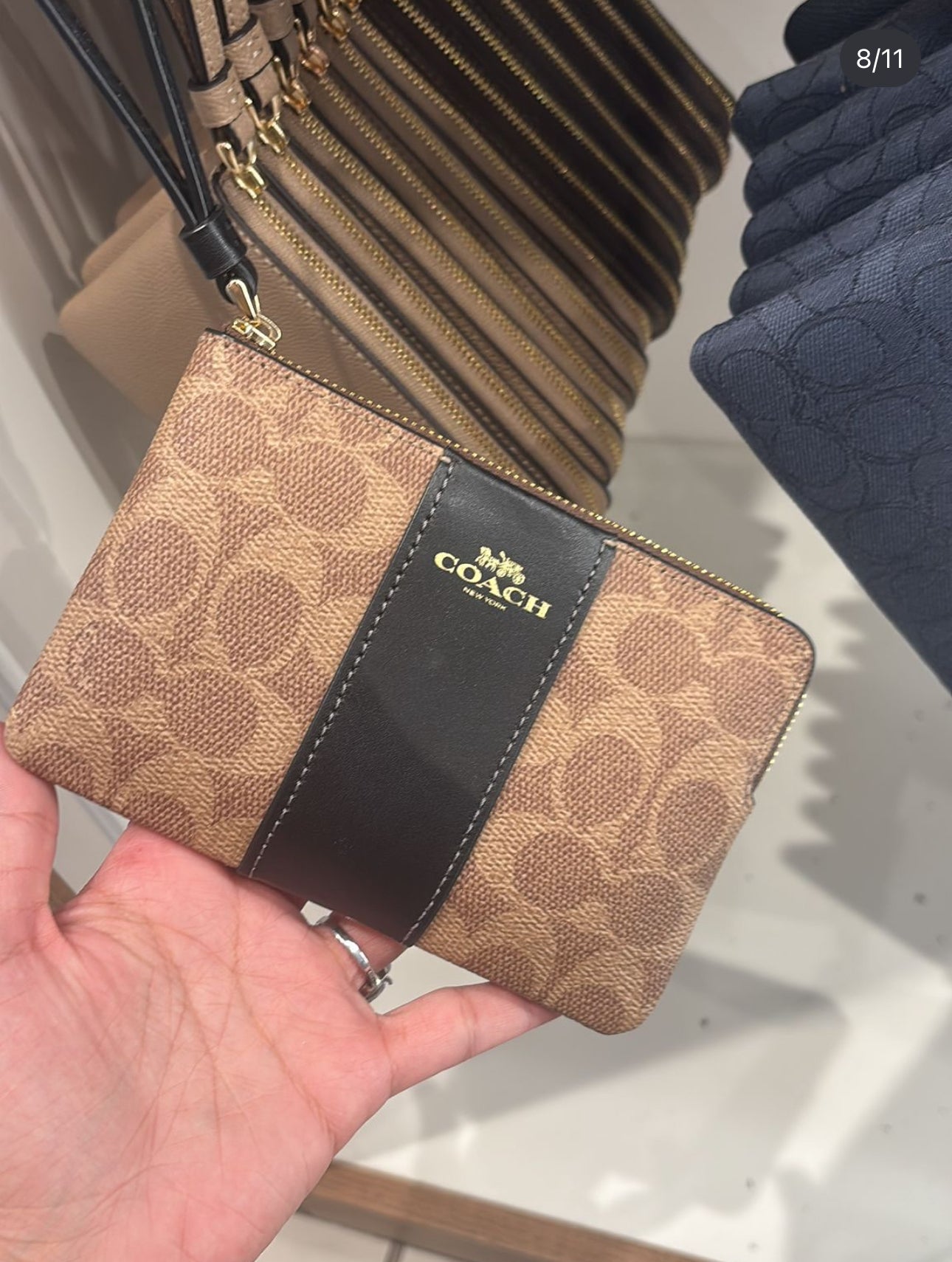 Coach Corner Zip Wristlet