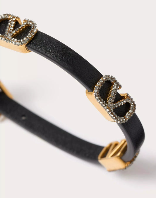 VLOGO SIGNATURE LEATHER BRACELET