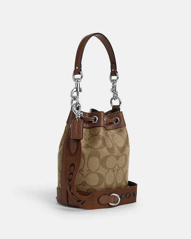 Mini Bucket Bag In Signature Canvas