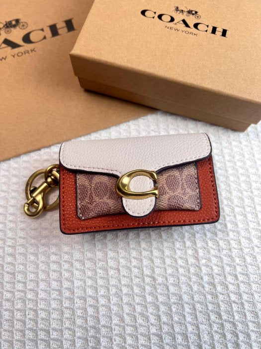 COACH® | Mini Tabby Bag Charm In signature canvas colour block