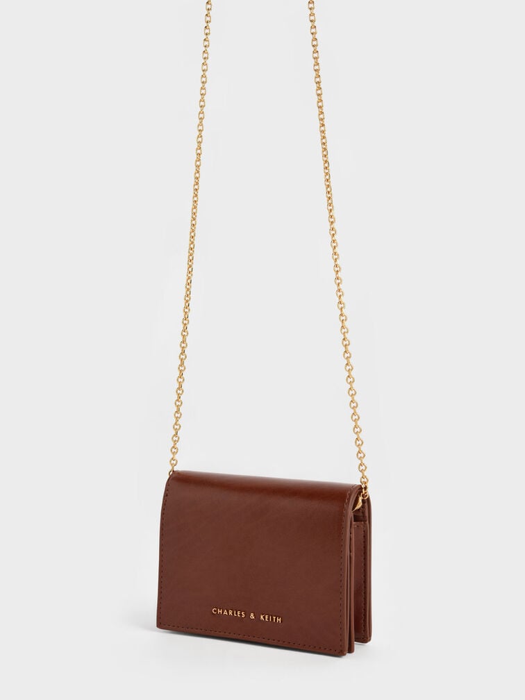 charles and keith wallet chain - Chocolate