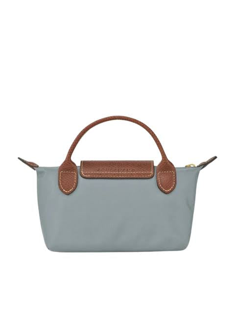 LE PLIAGE ORIGINAL POUCH WITH HANDLE steel Grey - Recycled Canvas