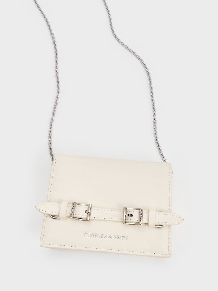 Sloane Chain-Handle Wallet - Cream