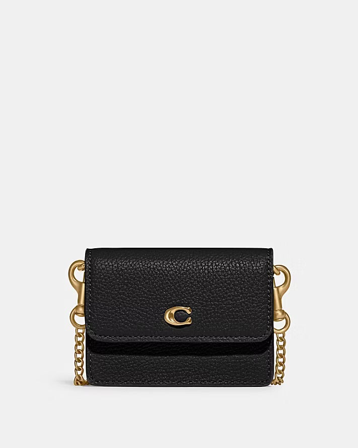 Coach Half Flap Card Case black
