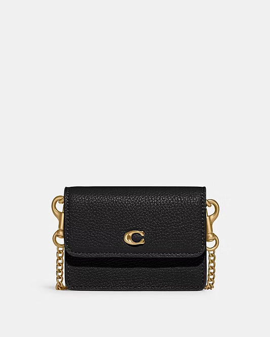 Coach Half Flap Card Case black