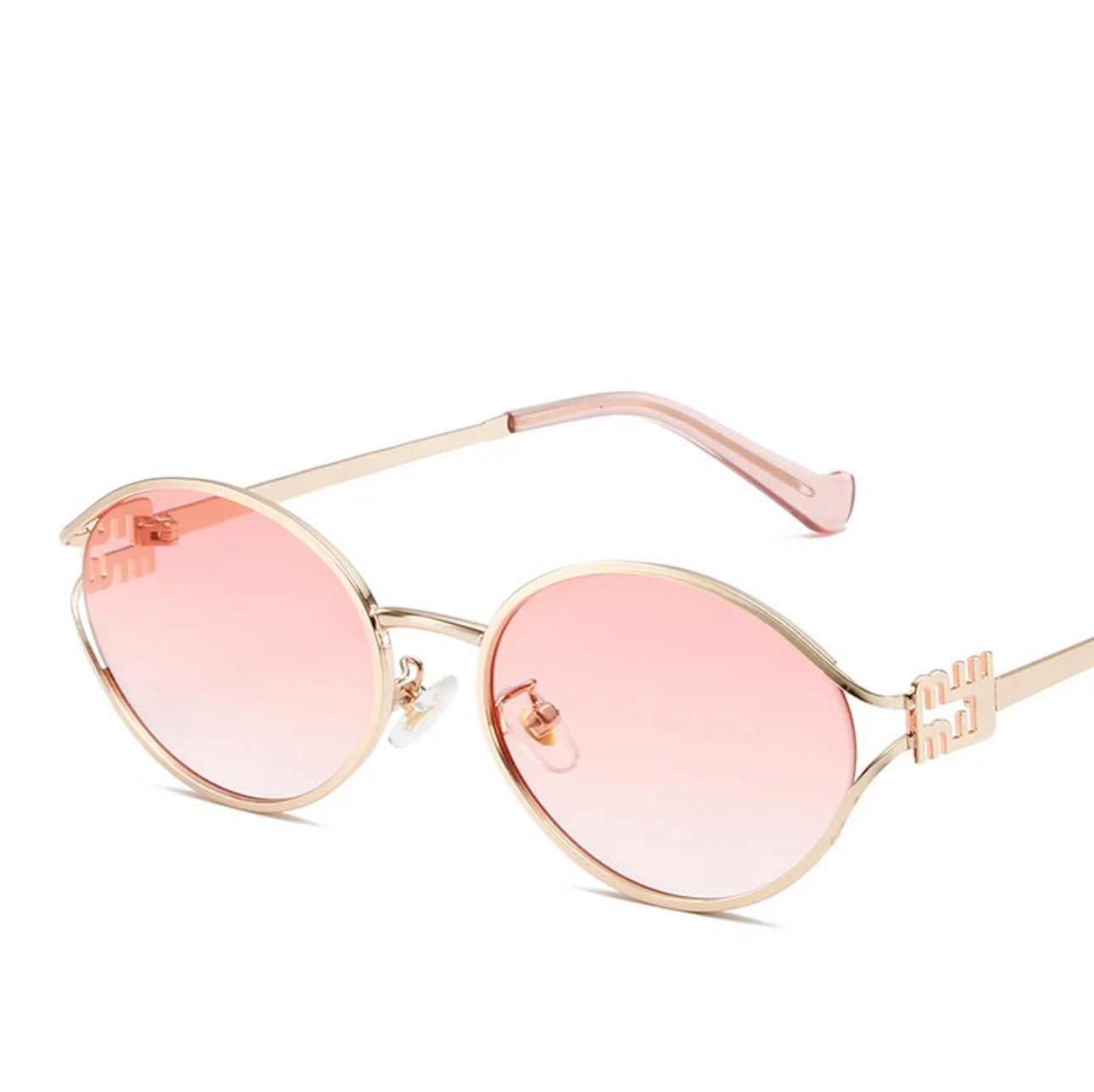 Retro Metal frame sunglasses pink