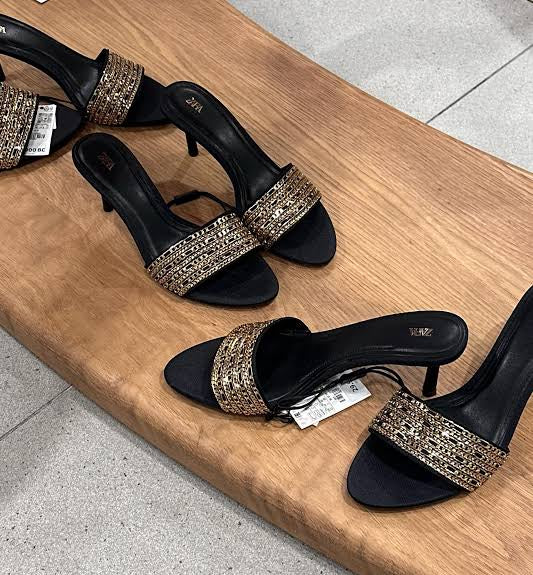 ZARA Noir chained heels