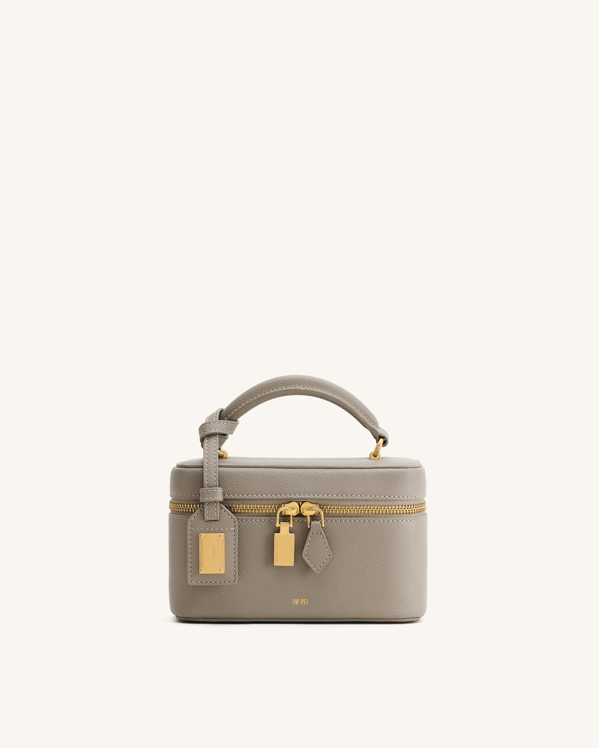 Cleo Box Shape Top Handle Bag - beige