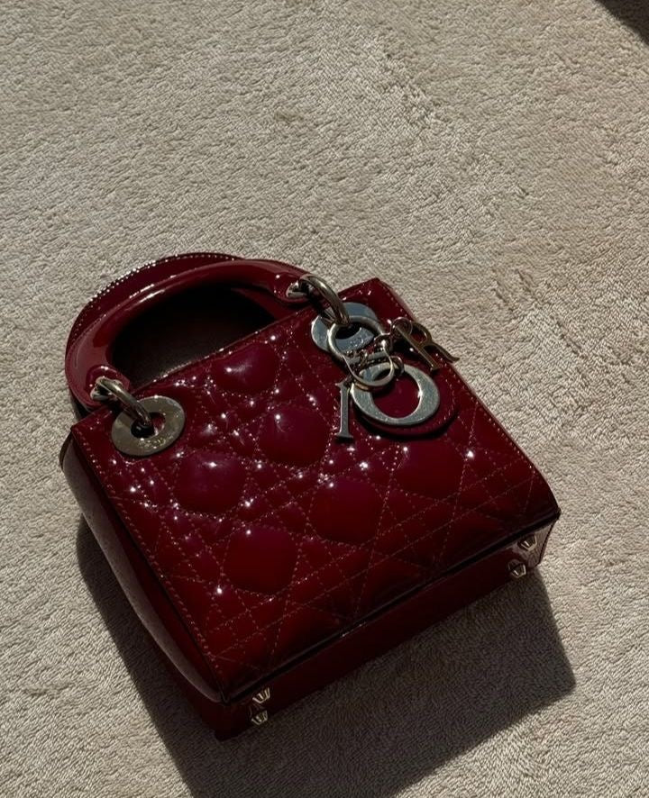 Medium lady Dior gloss Burgundy