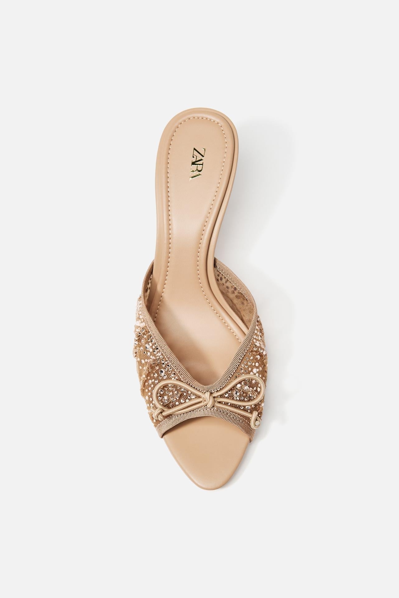 MESH RHINESTONE HEELS