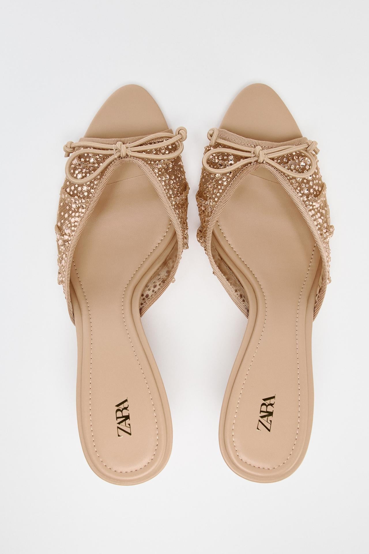 MESH RHINESTONE HEELS