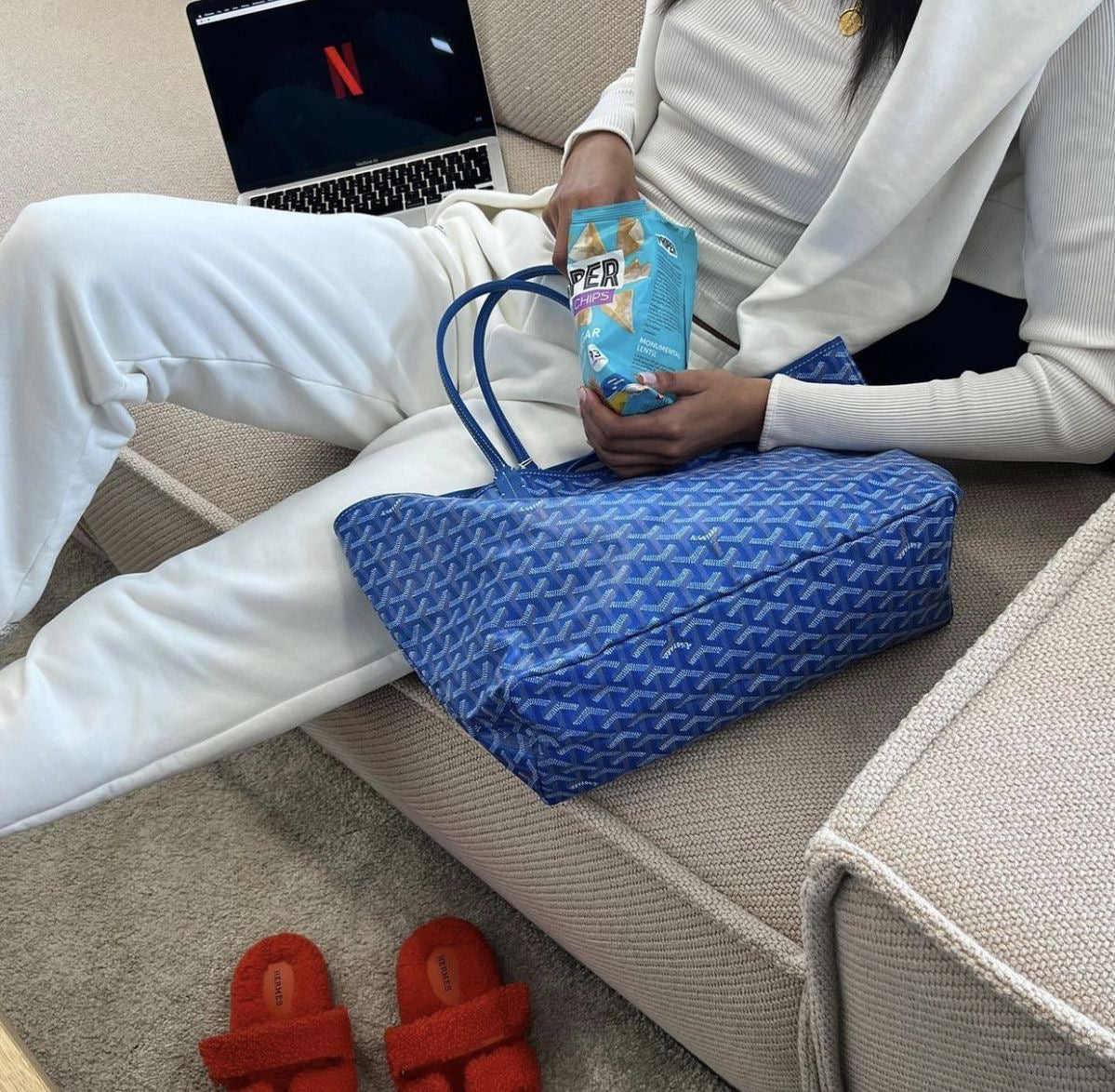 Goyard Medium tote Blue