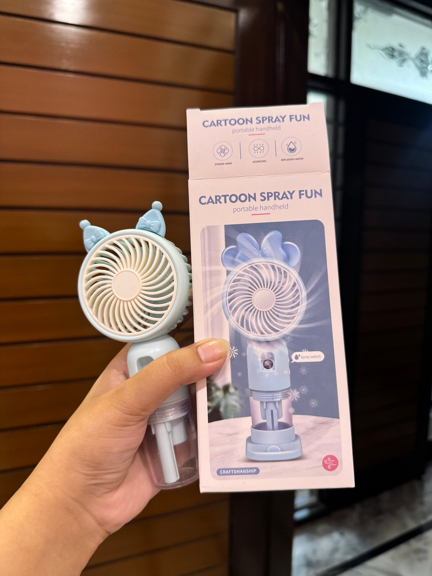 Kuromi Ears Rechargeable Mini Mist Fan /ᐠ - ˕ -マ