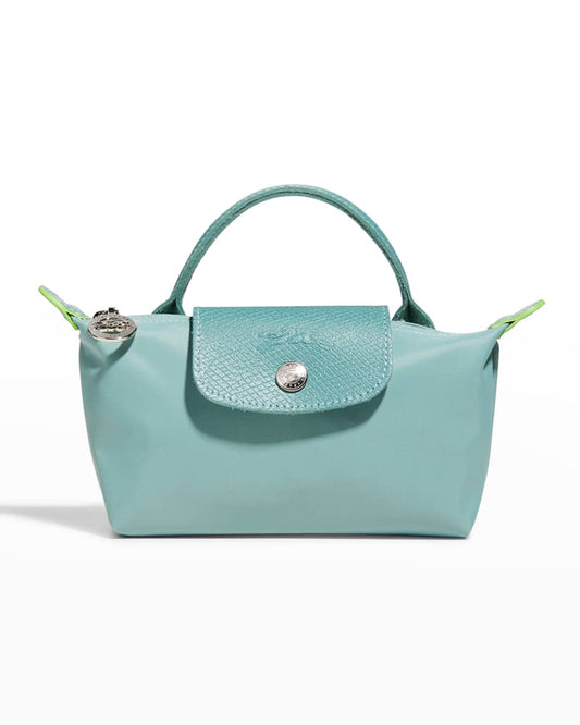 LE PLIAGE ORIGINAL POUCH WITH HANDLE water blue - Recycled Canvas