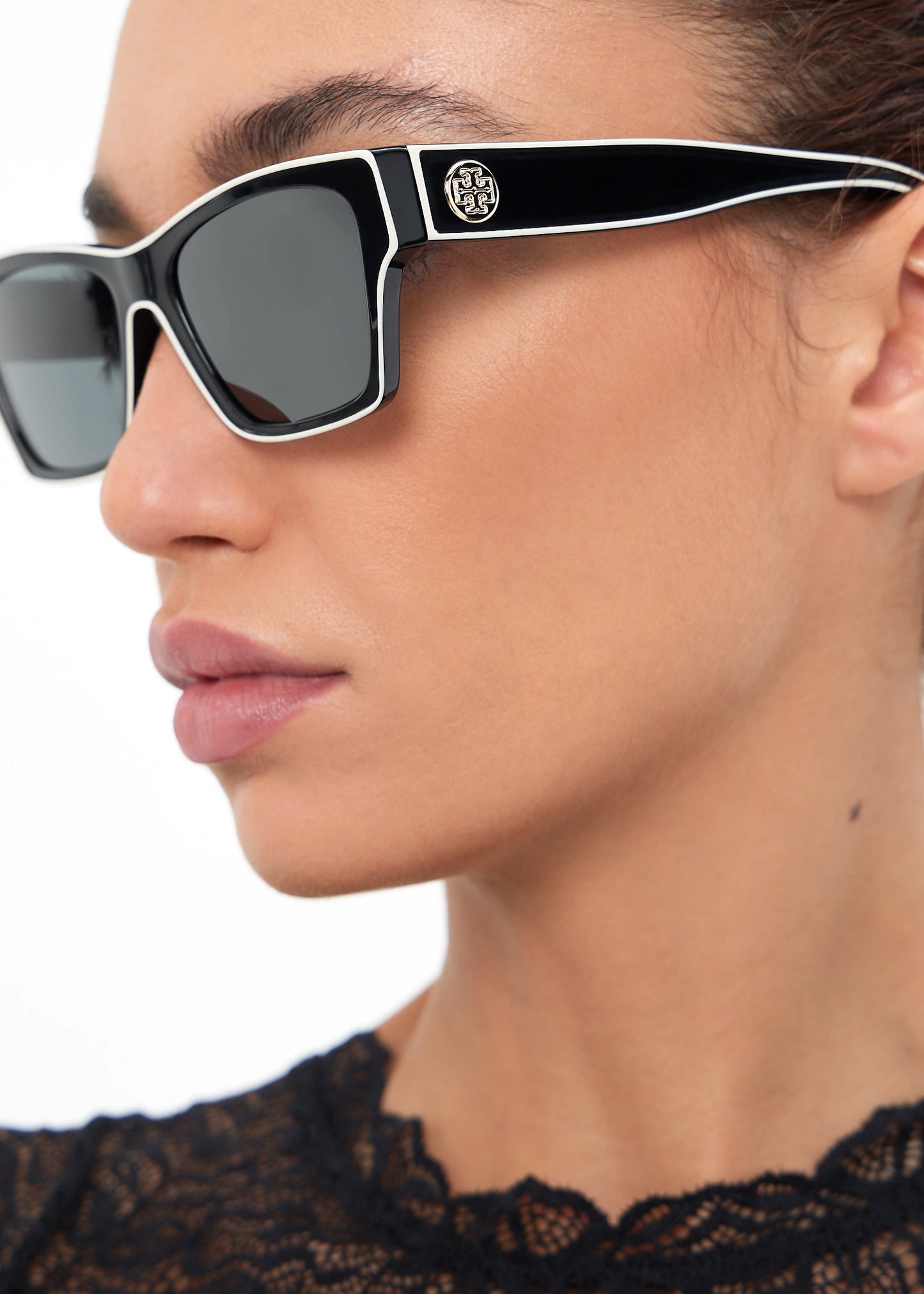 TORY BURCH OUTLINED RECTANGLE SUNGLASSES