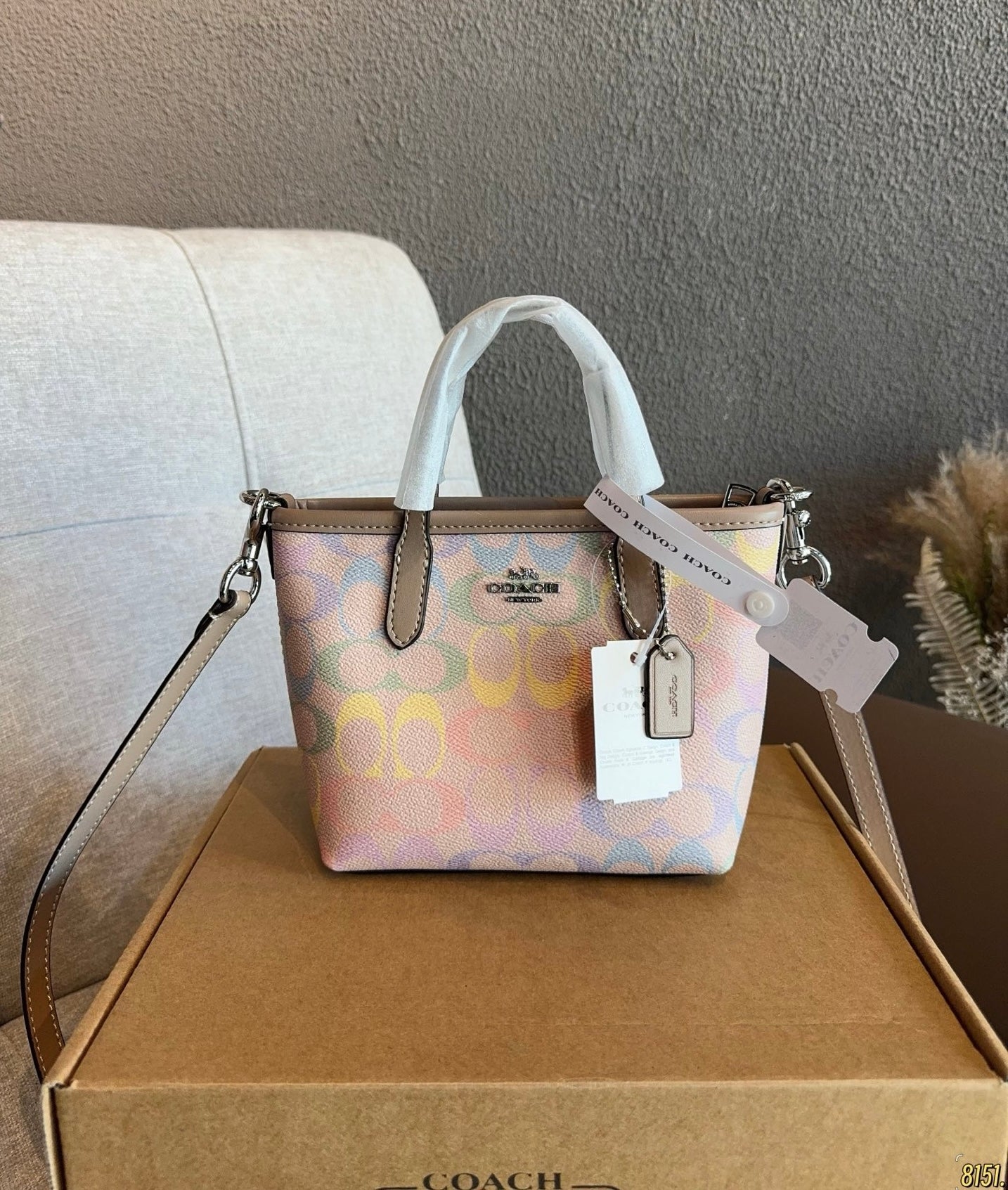Coach mini city Bag In rainbow Signature Canvas
