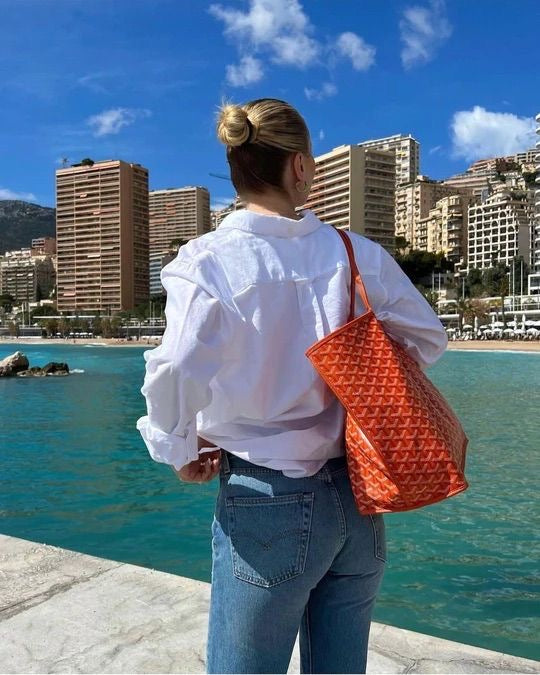 Goyard large tote orange