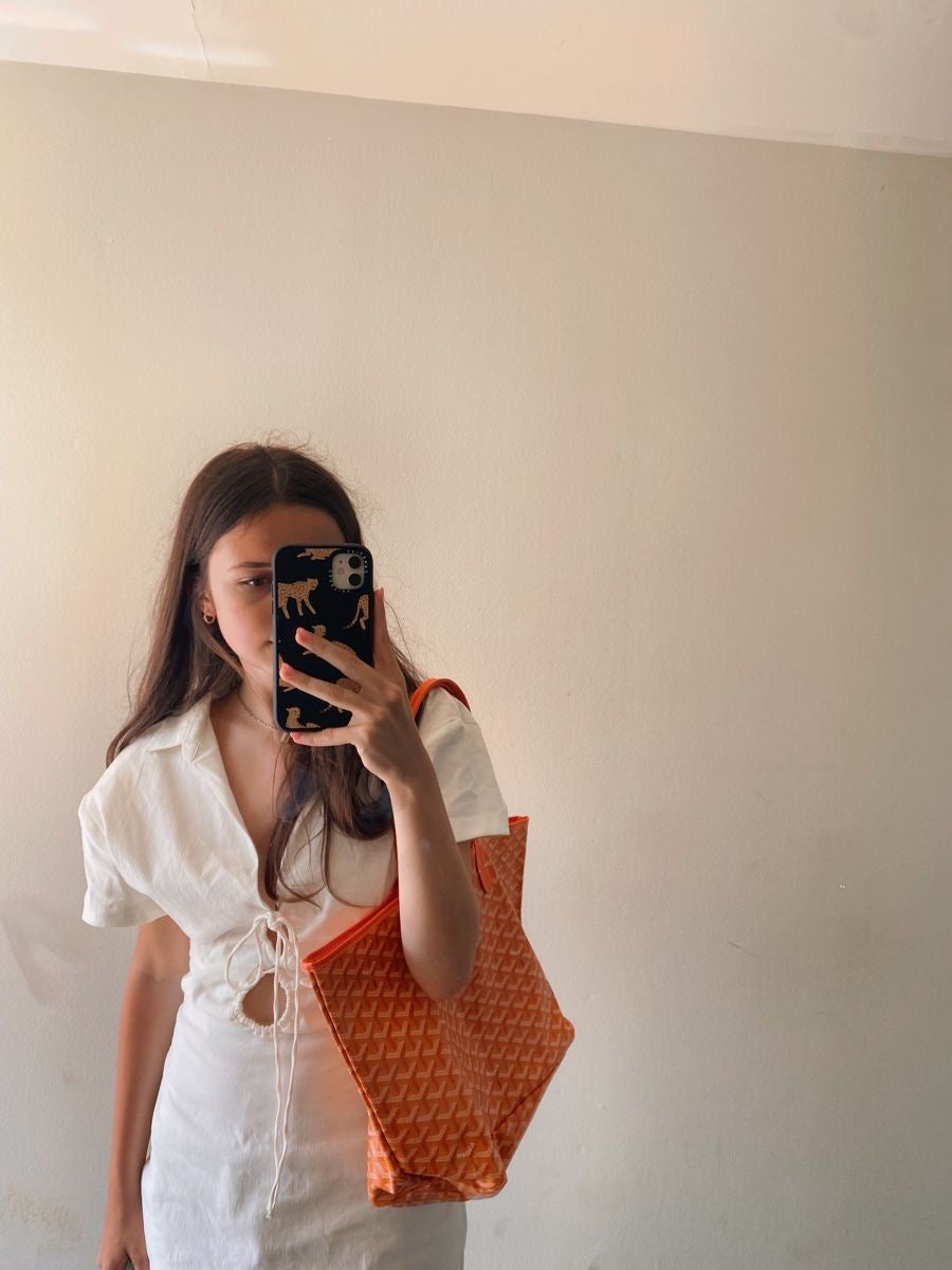 Goyard medium tote orange